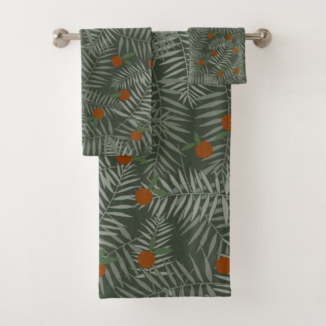 Palm-Blätter und Orangen Badhandtuch Set (Insitu)