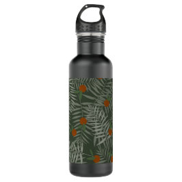 Palm-Blätter und Orangen Edelstahlflasche
