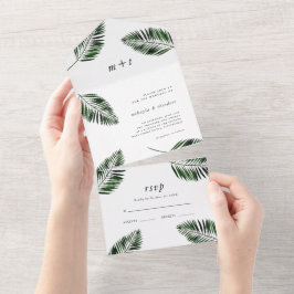 Palm Blätter Wedding All In One Einladung