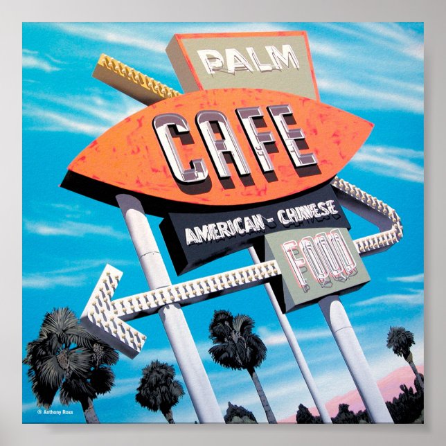 Palm Cafe auf Route 66 Poster (Vorne)