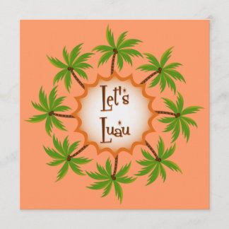 Palm Circle Luau Einladung