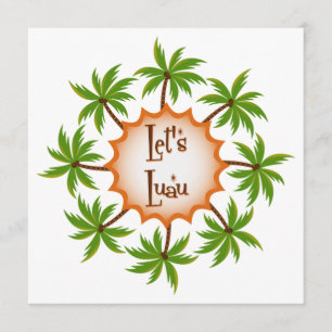 Palm Circle Luau Einladung