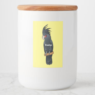 Palm cockatoo bird cartoon illustration lebensmitteletikett