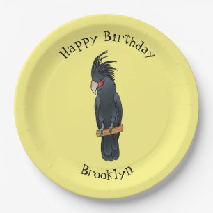 Palm Cockatoo Vogel Cartoon Illustration Pappteller