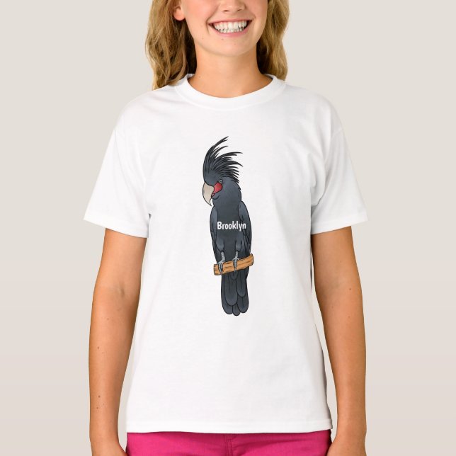 Palm Cockatoo Vogel Cartoon Illustration T-Shirt (Vorderseite)