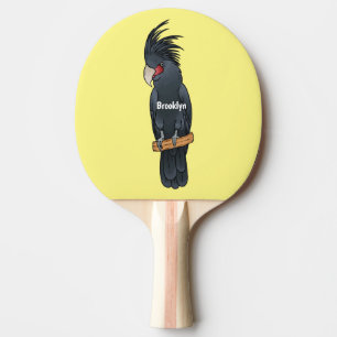 Palm Cockatoo Vogel Cartoon Illustration Tischtennis Schläger