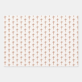 Palm Cross auf Weiß Geschenkpapier Set