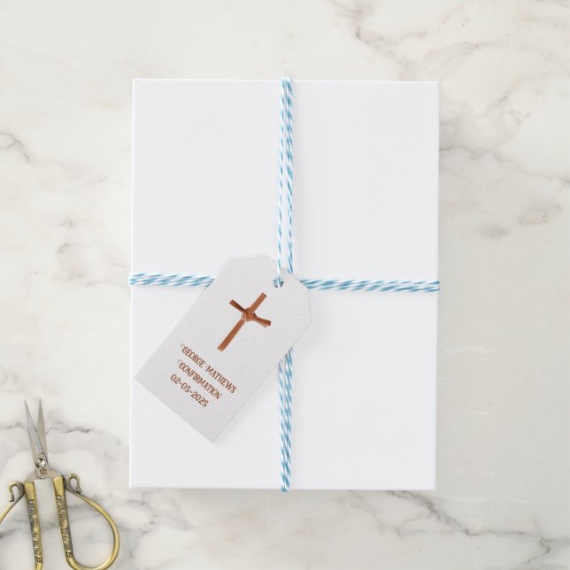 Palm Cross Personalisiert Favor Tag Geschenkanhänger (Mit Garn)