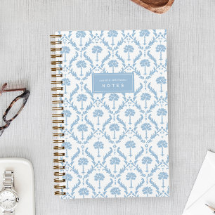Palm Damask personalisiertes Notizbuch Coastal B