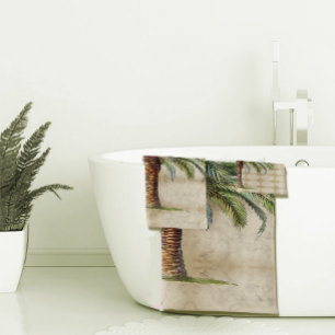 Palm Date Tree Vintag Tropical Summer Elegante Badhandtuch Set