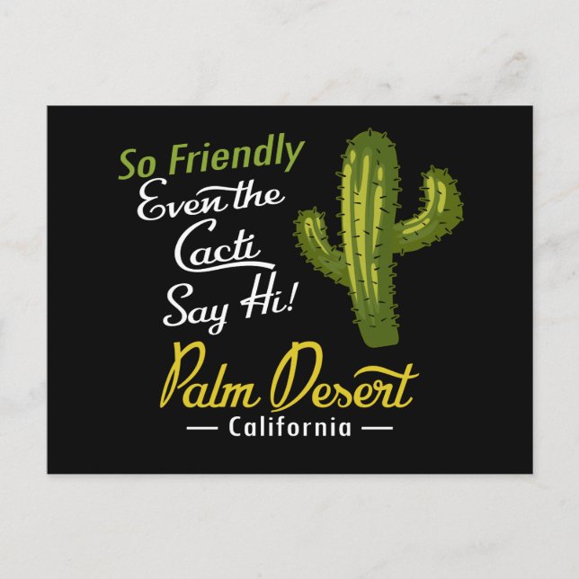 Palm Desert Cactus Funny Retro Postkarte (Vorderseite)
