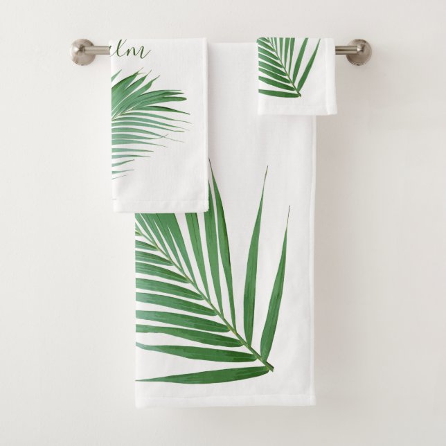 Palm Feuille Fronds Design Ensemble de serviettes  (En situation)