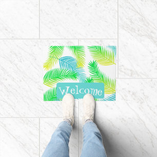 Palm Feuille Motif Bienvenue Porte tapis Tropical 