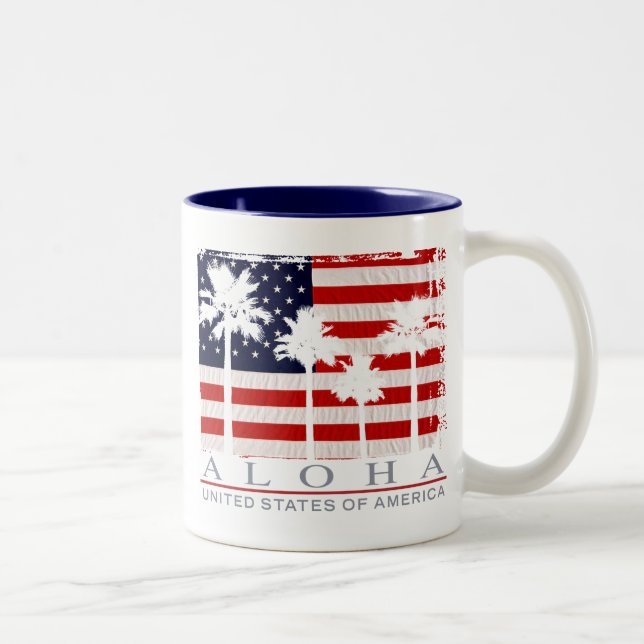 Palm Flag USA Mug (Droit)