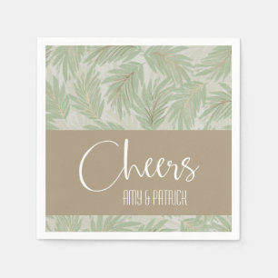 Palm Fronds Green Gold Serviette