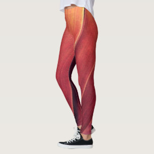Palm Fronds in Rost und Gold Leggings
