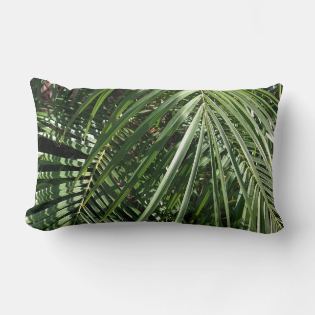 Palm Fronds Kunstfotografie Lendenkissen (Vorderseite)