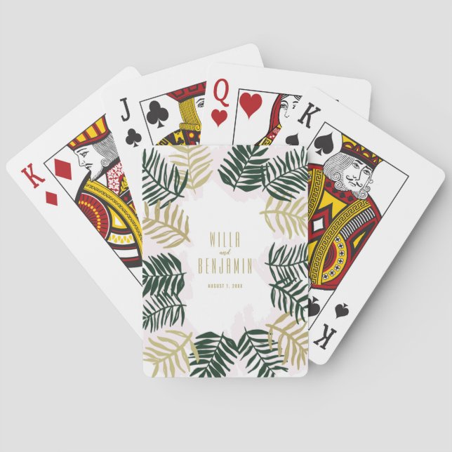 Palm Getaway Wedding Cards Spielkarten (Rückseite)