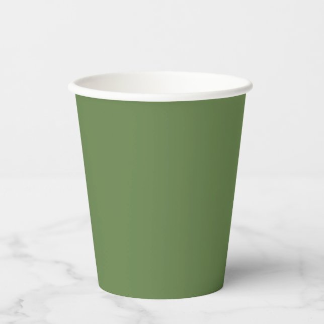 Palm Green Solid Color Pappbecher (Vorderseite)