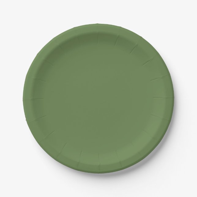 Palm Green Solid Color Pappteller (Vorderseite)