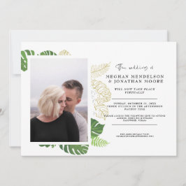 Palm Greenery Virtual Foto Hochzeit Einladung
