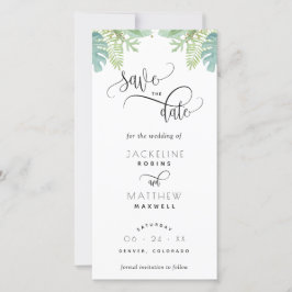 Palm Greenery Wedding Save the Date Lesezeichen