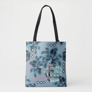 Palm Hawaiian Blue Monogram personalisiert Tasche
