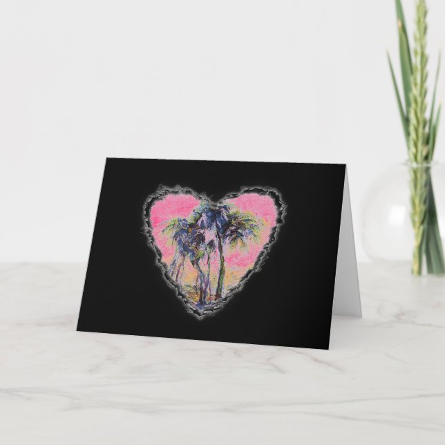 Palm Heart Valentine Liebe Romantik Karte (Vorderseite)