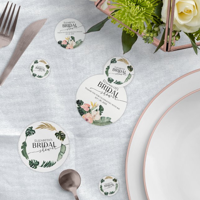 Palm Hibisken Tropisches Brautparty Konfetti (Von Creator hochgeladen)