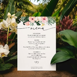 Palm Hibiskus Tropical Brautparty Menu Card Einladung