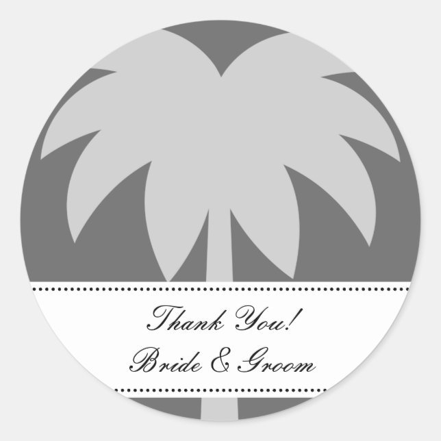 Palm Hochzeit danke Ihnen Aufkleber | Briefumschla (Vorderseite)