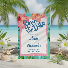 Palm-Hochzeit von Tropical Island Hibiskus Save The Date