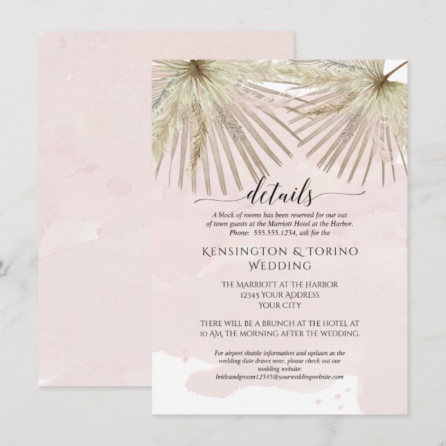 Palm Jungle Foliage - Details zum Boho am Meer Einladung (Vorne/Hinten)