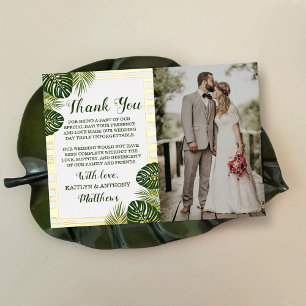 Palm Leaf Beach Mariage Carte de remerciements pho