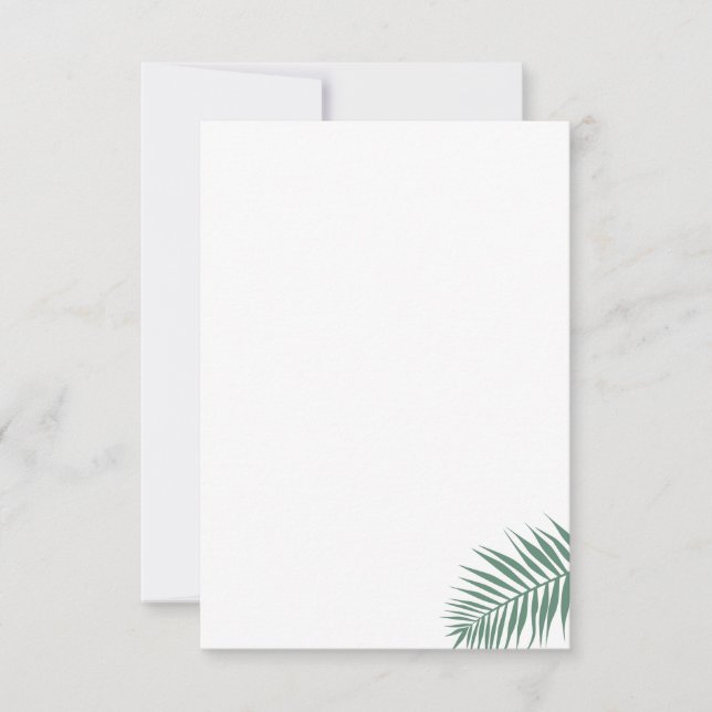 Palm Leaf Flat Card Danke Notiz (Vorderseite)