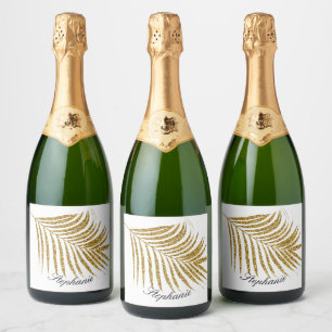 Palm Leaf Gold Glitzer Individuelle Name Niedlich 