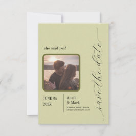 Palm Leaf Greenery Modern Save the Date