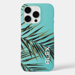 Palm Leaf iPhone Case - Minimal Tropical Blue Sky
