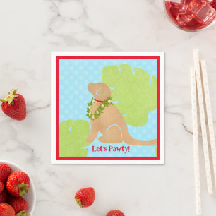 Palm Leaf Island Golden Dog Lasse Pawty Napkin Serviette