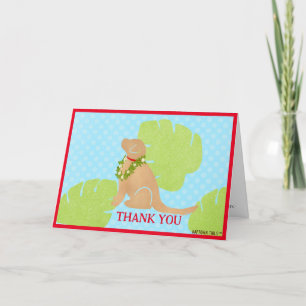 Palm Leaf Island Golden Retriever Merci Cartes