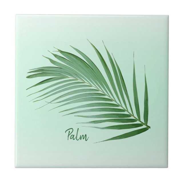 Palm Leaf Keramik Tile Fliese (Vorderseite)