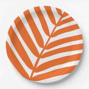Palm Leaf Orange Pappteller
