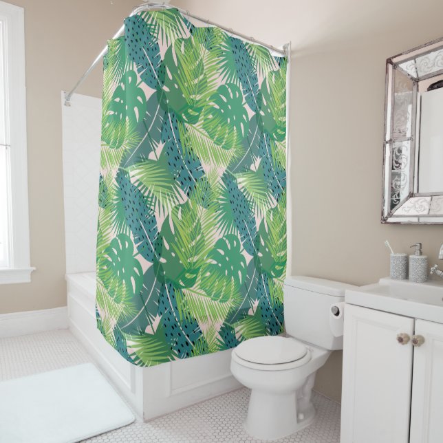 Palm Leaf Pattern Duschvorhang (Beispiel)