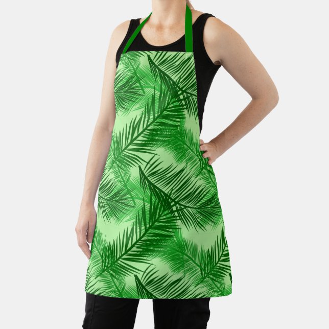 Palm Leaf Print, Fuchsia, Emerald und Lime Green Schürze (InSitu)