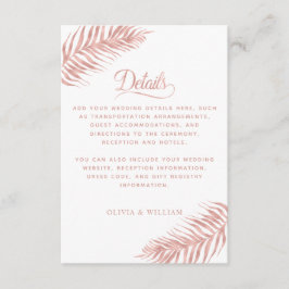 Palm Leaf Rose Goldenes Flair Begleitkarte