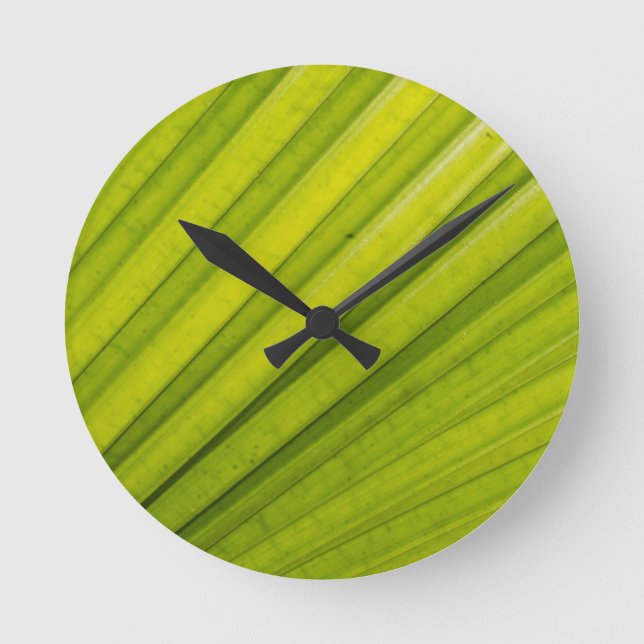 Palm Leaf Runde Wanduhr (Vorderseite)