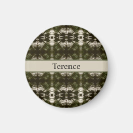 Palm Leaf Shadow Army Green, anpassbar Magnet