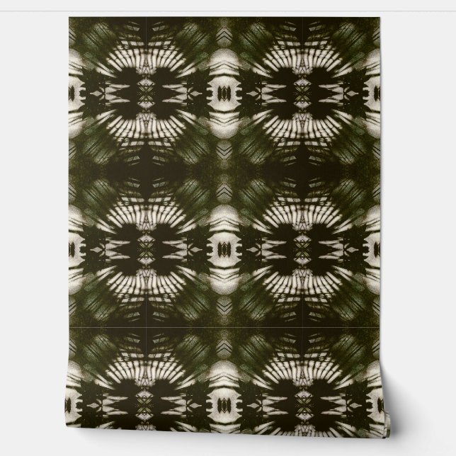 Palm Leaf Shadow Army Green Tapete (Abrollen)