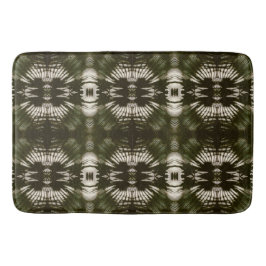 Palm Leaf Shadow Pattern in Army Green Badematte