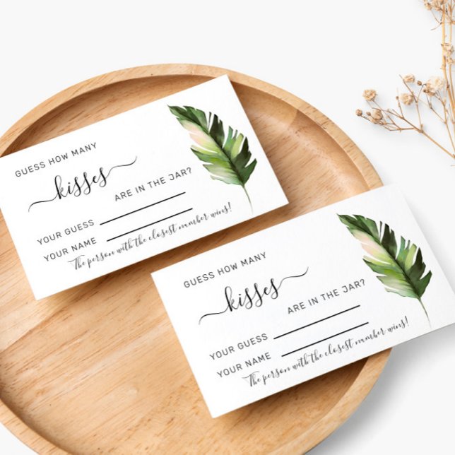 Palm Leaf Tropic Combien De Baisers Douche Carte D (Créateur téléchargé)